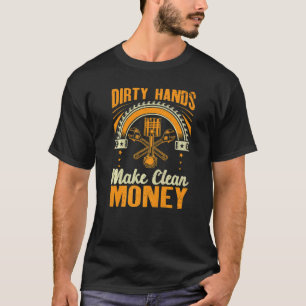 T-shirt Mains sales font un mécanicien auto propre Papa me