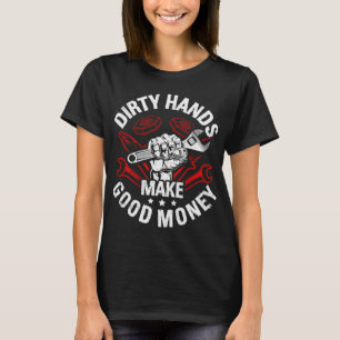 T-shirt Mains Simples Faire De L'Argent Propre Drôle Répar