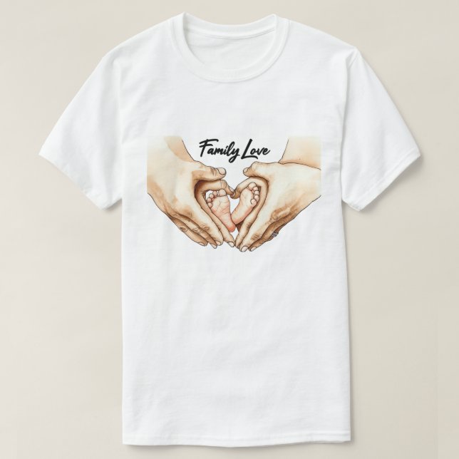 T-shirt Mains tenant les pieds de bébé (Design devant)