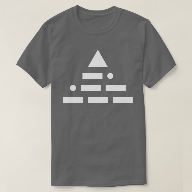 T-shirt MAINTENANT blanc de pyramide (de code Morse) (Design devant)