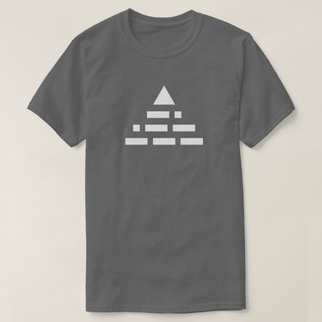 T-shirt MAINTENANT blanc de pyramide (de code Morse) 2ème (Design devant)