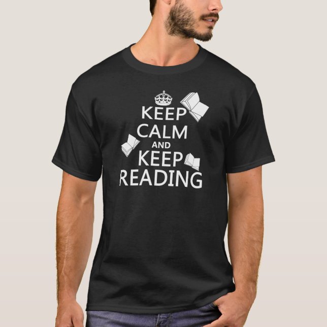 T-shirt Maintenez calme et continuez la lecture (Devant)