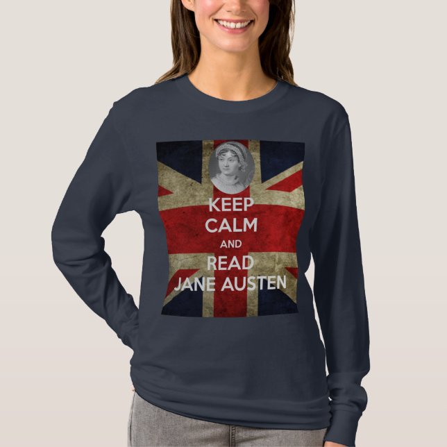 T-shirt Maintenez calme et lisez Jane Austen avec le (Devant)