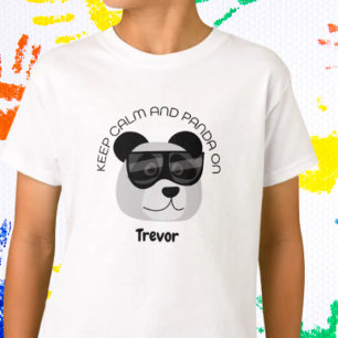 T-shirt Maintenez le calme et le panda allumés