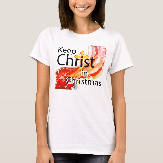 T-shirt Maintenez le Christ dans Noël, remous (Devant)