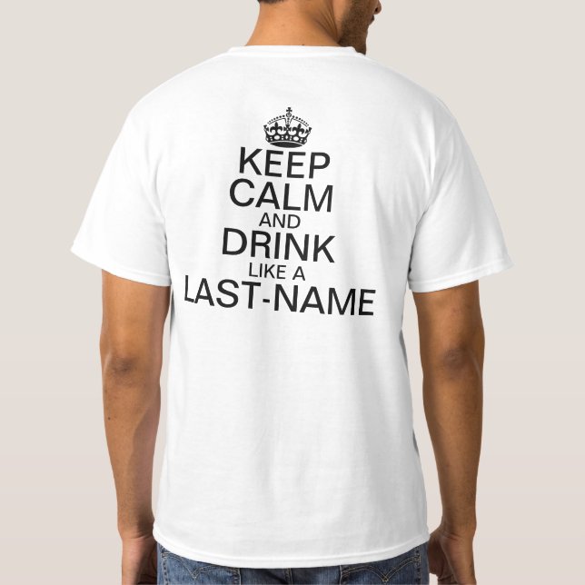 T-shirt Maintenez le nom de famille fait sur commande (Dos)