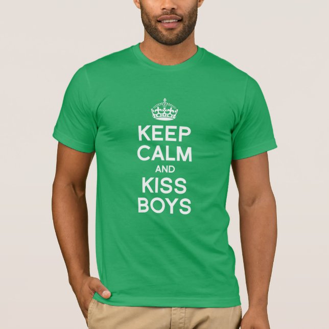T-SHIRT MAINTENEZ LES GARÇONS CALMES ET DE BAISER (Devant)