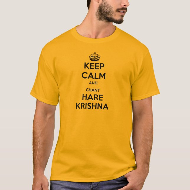 T-shirt Maintenez les lièvres Krishna calmes et de chant (Devant)