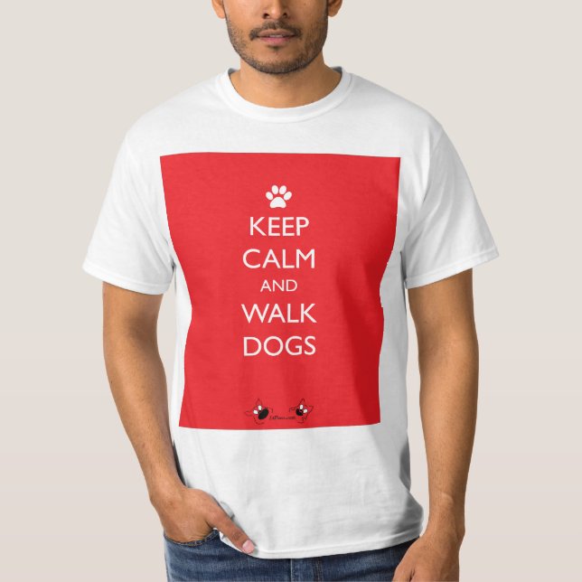 T-shirt Maintenez patte calme et de promenade de chiens de (Devant)