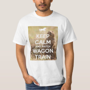 T-shirt Maintenez wagon de train calme et de montre