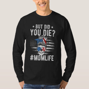 T-shirt Mais Avez-Vous Mort À Momlife Messy Bun Skull Lune