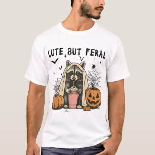 T-shirt Mais Féral Halloween Raton Laveur Café Femmes Somb