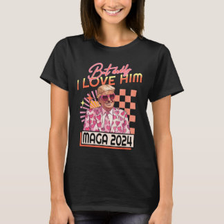 T-shirt Mais Papa Je L'Aime Mega 2024 Donald Trump Retour