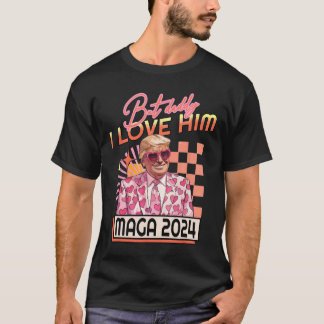 T-shirt Mais Papa Je L'Aime Mega 2024 Donald Trump Retour