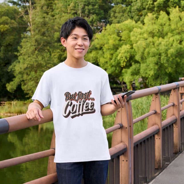 T-shirt Mais Premier Café Drôle Café Devis Cadeau (Créateur téléchargé)