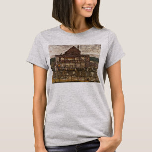 T-shirt Maison avec un toit de bardeaux par Egon Schiele