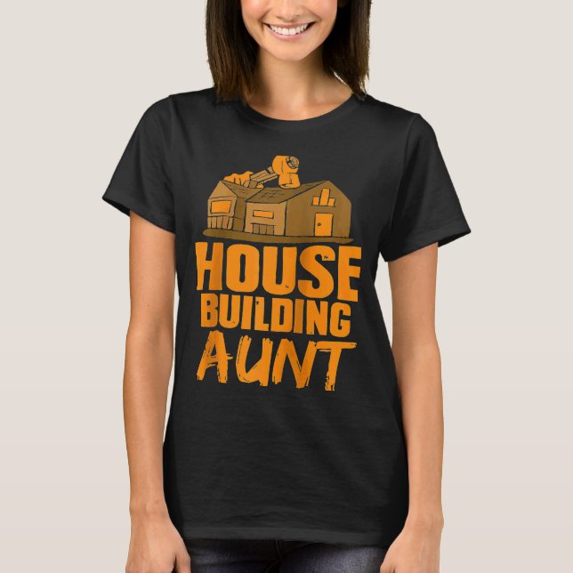 T-shirt Maison Bâtiment Tante Maison Constructeur Raglan (Devant)