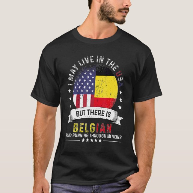 T-shirt Maison Belge Américaine Aux États-Unis Patriot Amé (Devant)