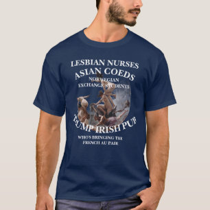 T-SHIRT MAISON BLANCHE ASIATIQUE TUMP COEDS NORVÉGIENNE TR