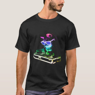 T-shirt Maison Chat Rainbow Dj Chat Kitty