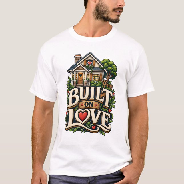 T-shirt Maison construite sur l'amour (Devant)