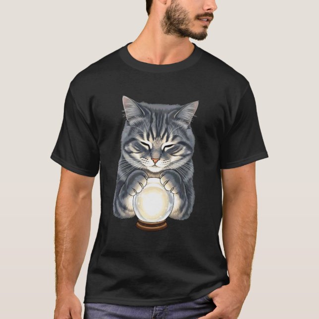 T-shirt Maison de chat diseuse de bonne aventure avec boul (Devant)