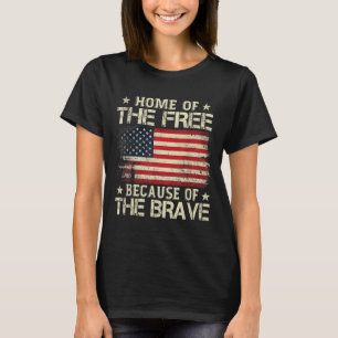 T-shirt Maison De La Liberté À Cause Du Brave Drapeau Usa