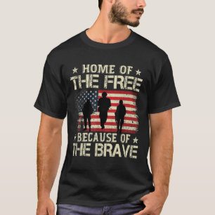T-shirt Maison De La Liberté À Cause Du Brave Drapeau Usa