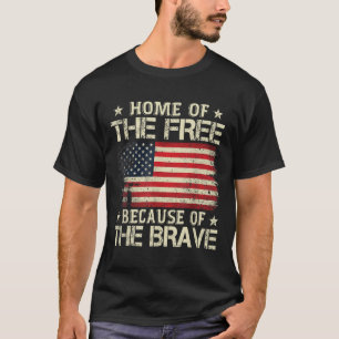 T-shirt Maison De La Liberté À Cause Du Brave Drapeau Usa