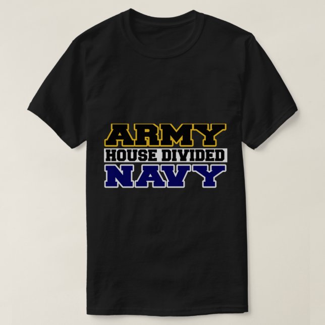 T-shirt Maison de l'armée de terre divisée Marine (Design devant)