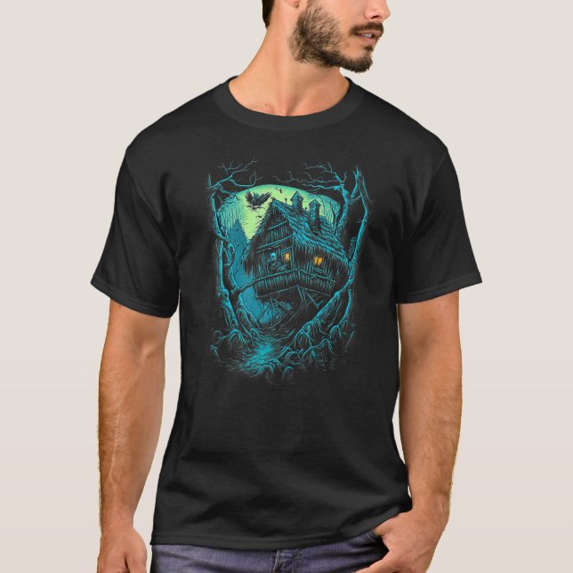 T-shirt Maison de marche sur les jambes de poulet folklore (Devant)