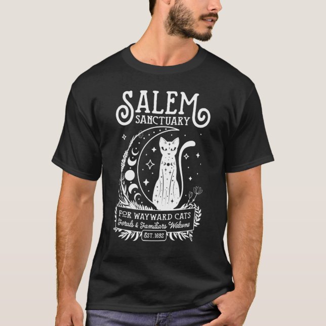 T-shirt Maison de sorcière de Salem pour chats noirs dévoy (Devant)