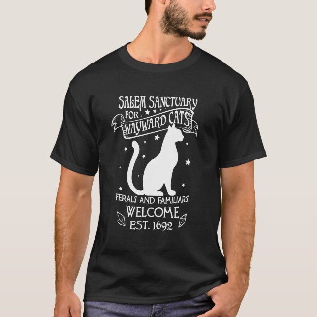 T-shirt Maison de sorcière de Salem pour chats noirs dévoy (Devant)