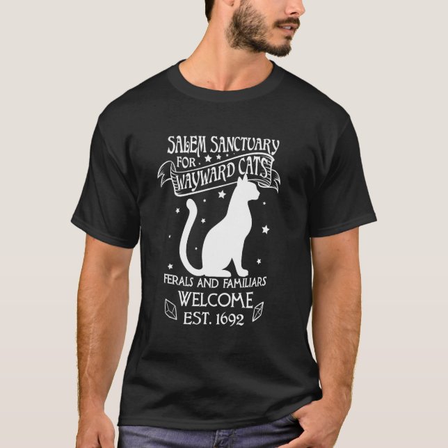 T-shirt Maison de sorcière de Salem pour chats noirs dévoy (Devant)