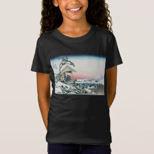 T-Shirt Maison de thé Koishikawa Vue du mont Fuji par Hoku