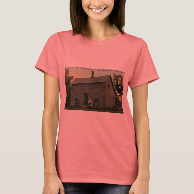 T-shirt Maison d'enfance de Thomas Edison - carte postale (Devant)