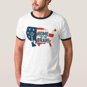T-shirt Maison des braves avec art de la liberté