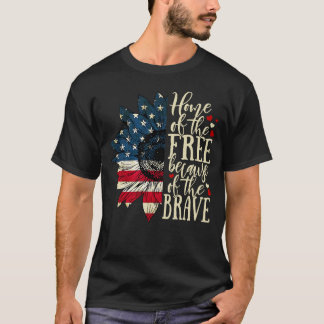 T-shirt Maison des hommes américains libres drapeau