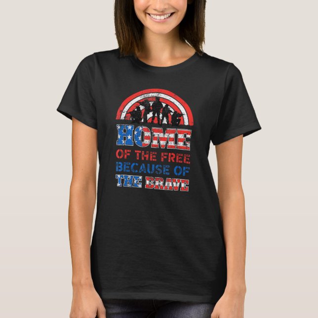 T-shirt Maison des libres grâce aux Américains courageux D (Devant)