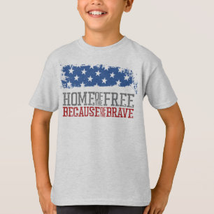 T-shirt Maison des libres grâce aux braves drapeau américa
