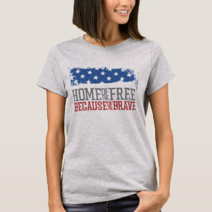 T-shirt Maison des libres grâce aux braves Drapeau USA
