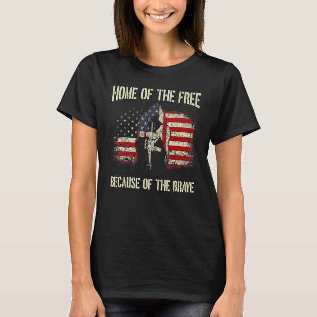 T-shirt Maison des libres grâce aux courageux drapeau amér (Devant)