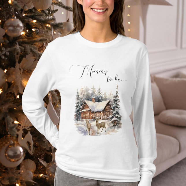 T-shirt Maison d'hiver Biche Future Maman (Créateur téléchargé)