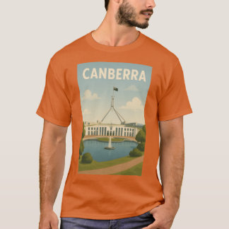 T-shirt Maison du Parlement de Canberra avec drapeau et co