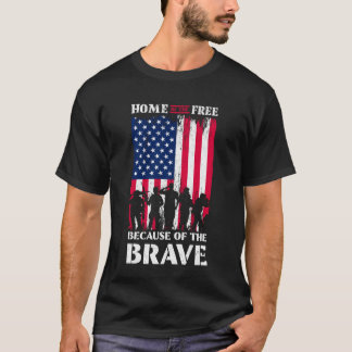 T-shirt Maison d'un libre grâce au drapeau américain patri