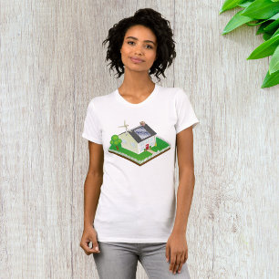 T-shirt Maison Éco Énergétique avec Panneaux Solaires