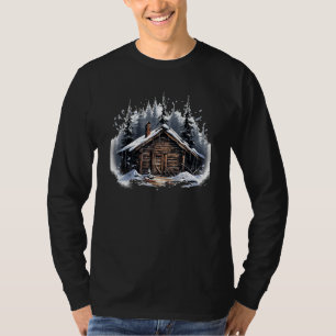 T-shirt Maison en bois en pleine nature pour Happy Winter 