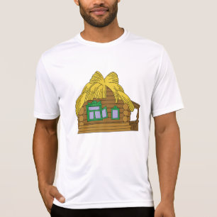 T-shirt Maison en rondins slave rustique Toit de chaume tr