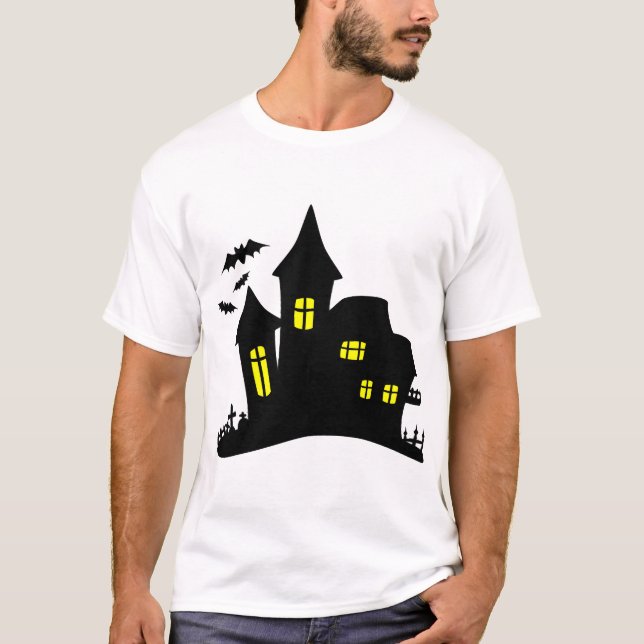 T-shirt Maison Enchantée Halloween Hantée (Devant)