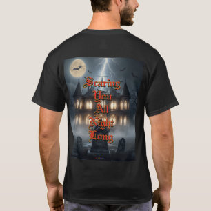 T-shirt Maison Halloween avec Frankie, gris foncé